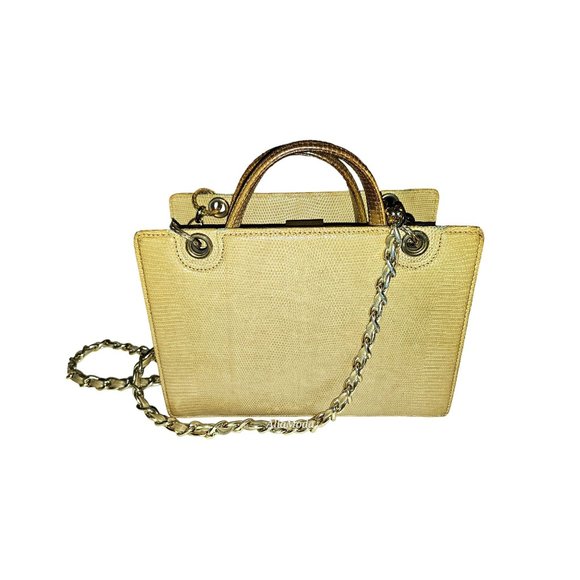 Gucci Honey Reptile Leather 2-way Bucket Bag w Chain Strap - Picture 12 of 16